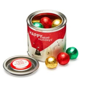 Solid Chocolate Balls In A Small Paint Tin 