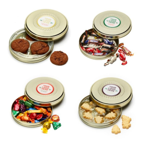 Shallow Gold Treat Tin With A Choice of Fillings